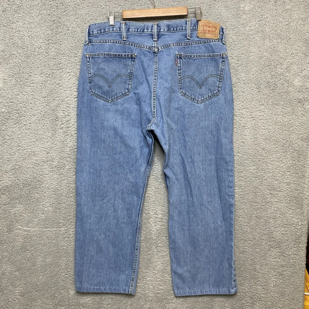 Levi's 505 Jeans Men 42x30 Blue Denim Med Wash Straight Fit 100% Cotton Casual